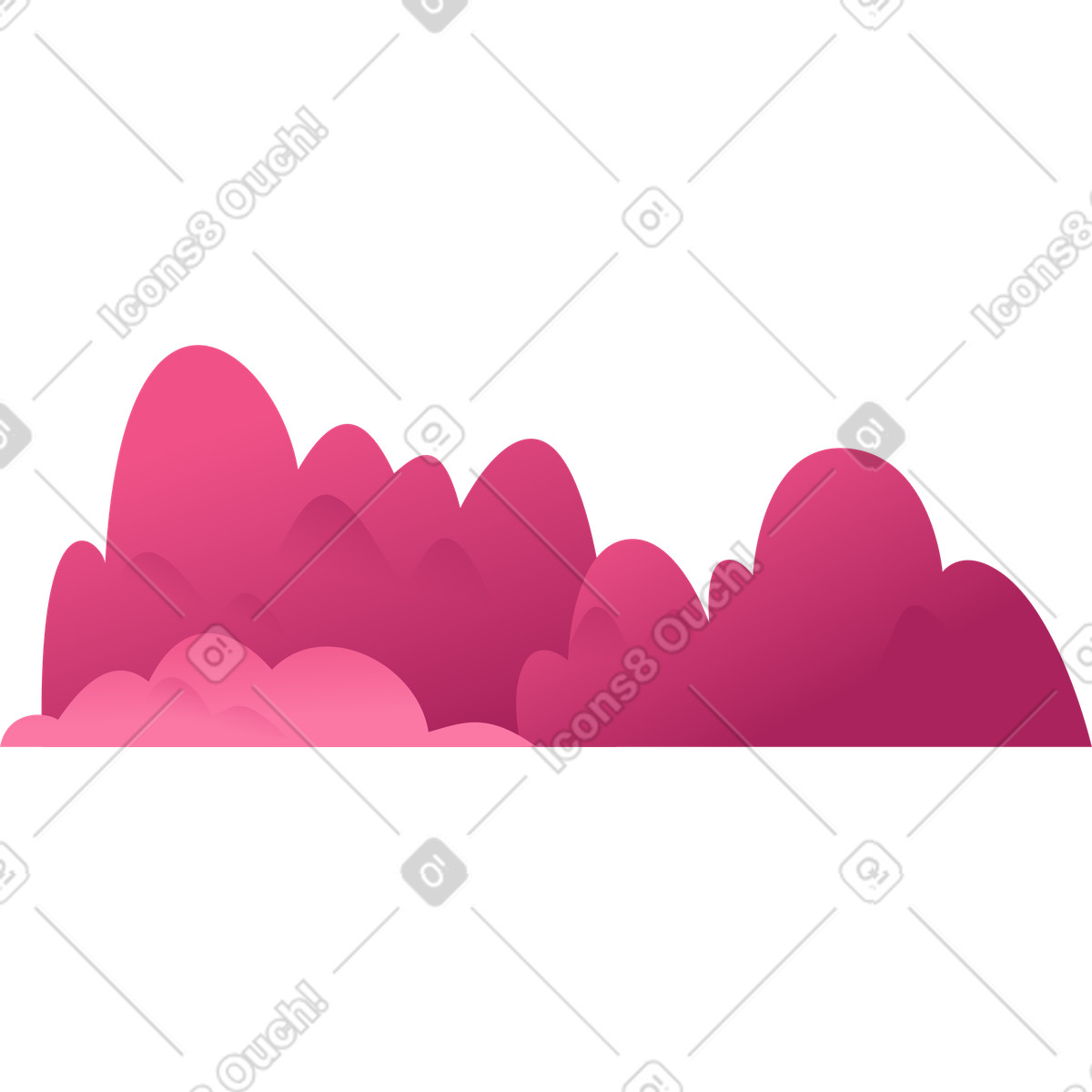 下载 Vivid 风格的 深粉红色的灌木丛 插画，支持 PNG、SVG 格式