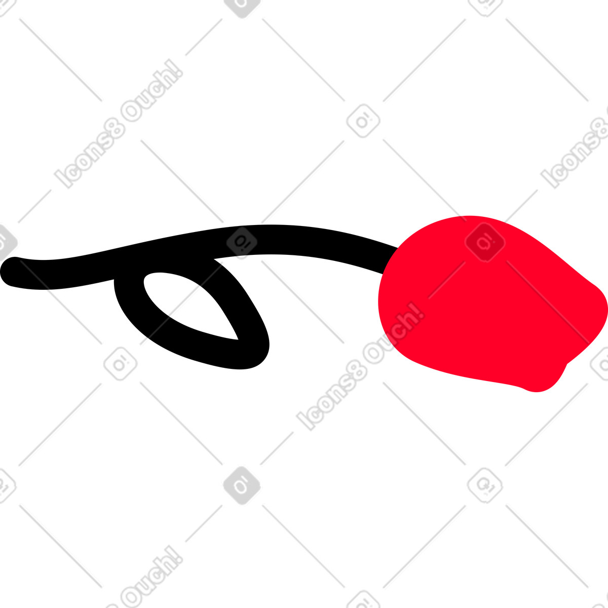 Red rose with one leaf illustration in Transistor style download in PNG, SVG