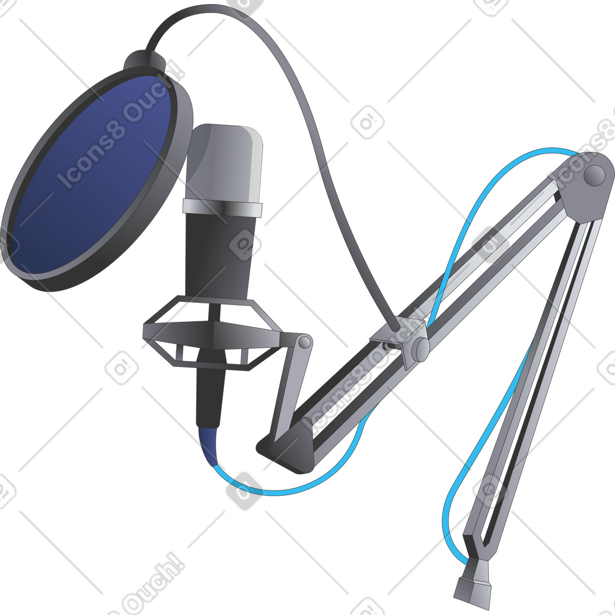 Mikrofon-Illustration im Kit-Stil als Download in PNG, SVG