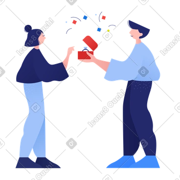 Man proposes marriage to woman PNG, SVG