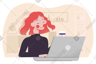 Enjoying remote work PNG, SVG