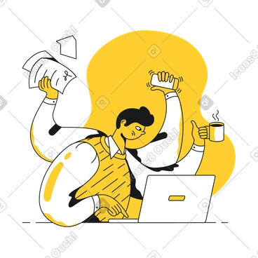 Multitasking at work  PNG, SVG
