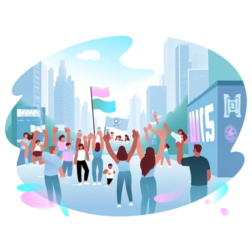 A historic event being redrawn with a modern urban setting
