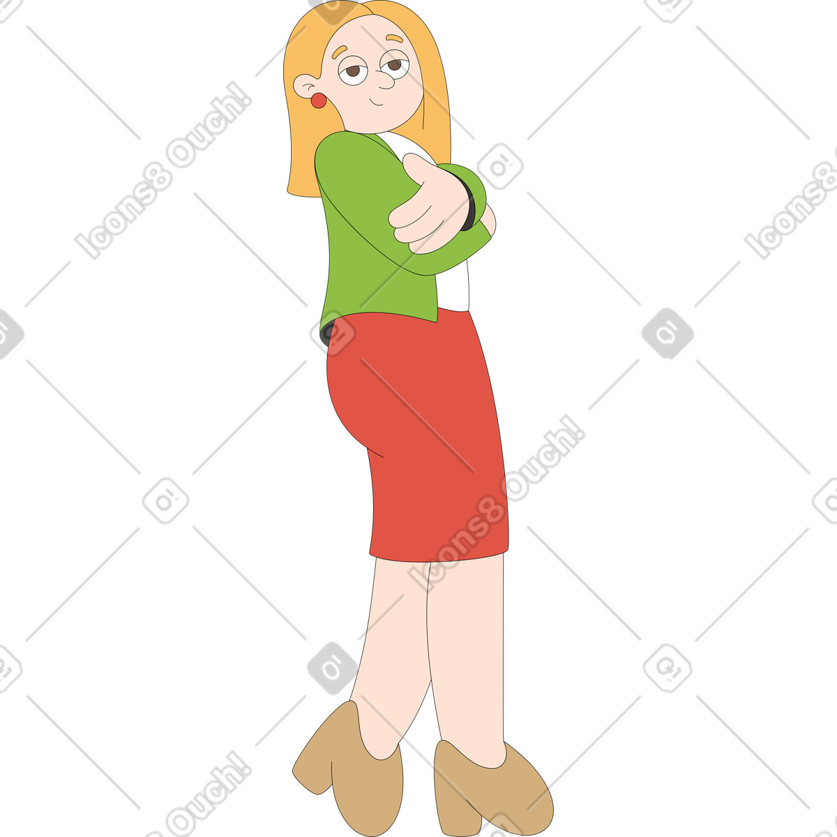Woman illustration in Sitcom style download in PNG, SVG
