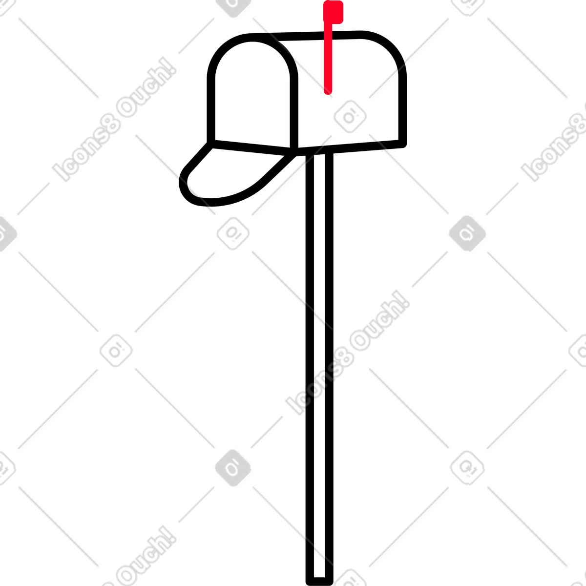 Illustration Boîte aux lettres vide dans le style Transistor à télécharger formats PNG, SVG