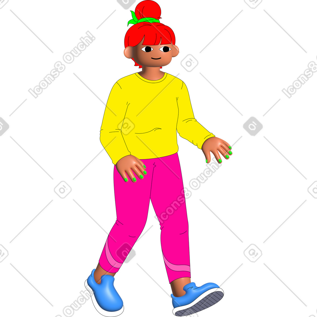 Frau-Illustration im Pop-Stil als Download in PNG, SVG