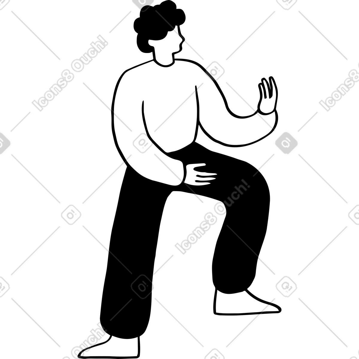 Man holding something illustration in Journal style download in PNG, SVG