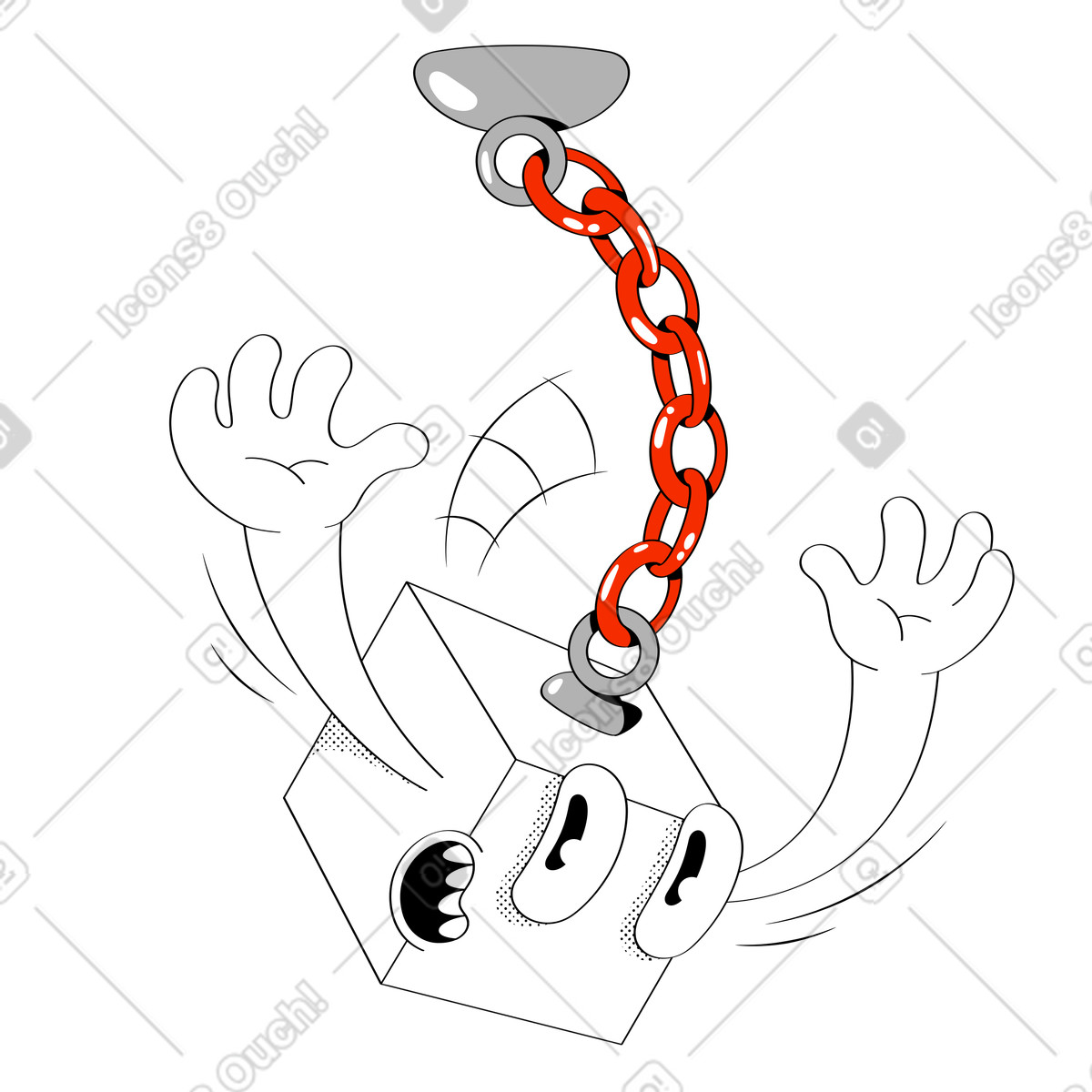 Blockchain character, cryptocurrency and fintech illustration in PNG, SVG