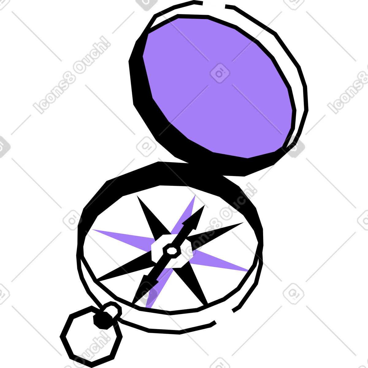 Kompass-Illustration im Amethyst-Stil als Download in PNG, SVG