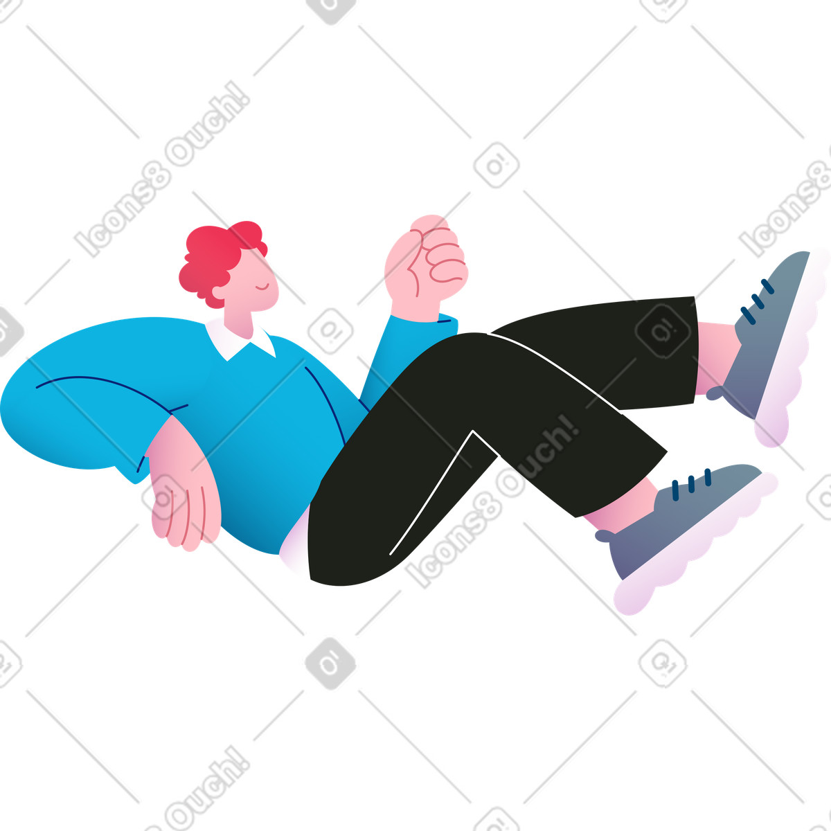 Ilustración Hombre acostado en estilo Colors a descargar en PNG y SVG
