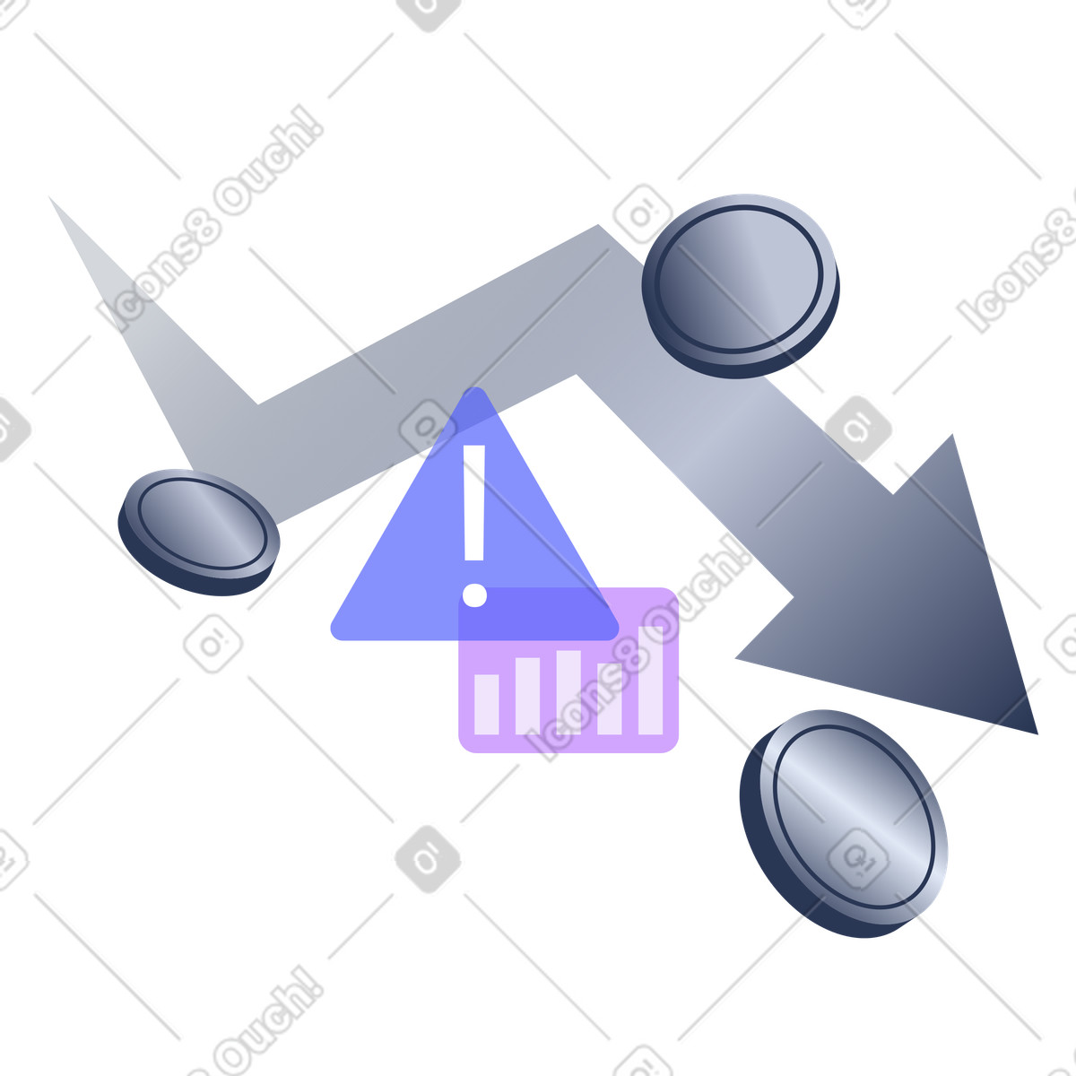 Crisis financiera y disminuci&oacute;n de ingresos illustration in Lucent style download in PNG, SVG