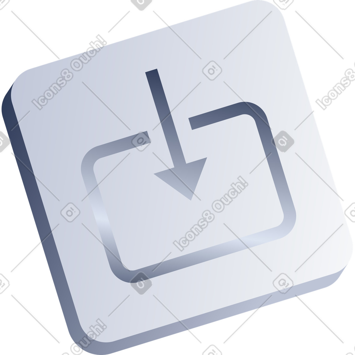 Illustration Icône de téléchargement dans le style Lucent à télécharger aux formats PNG, SVG