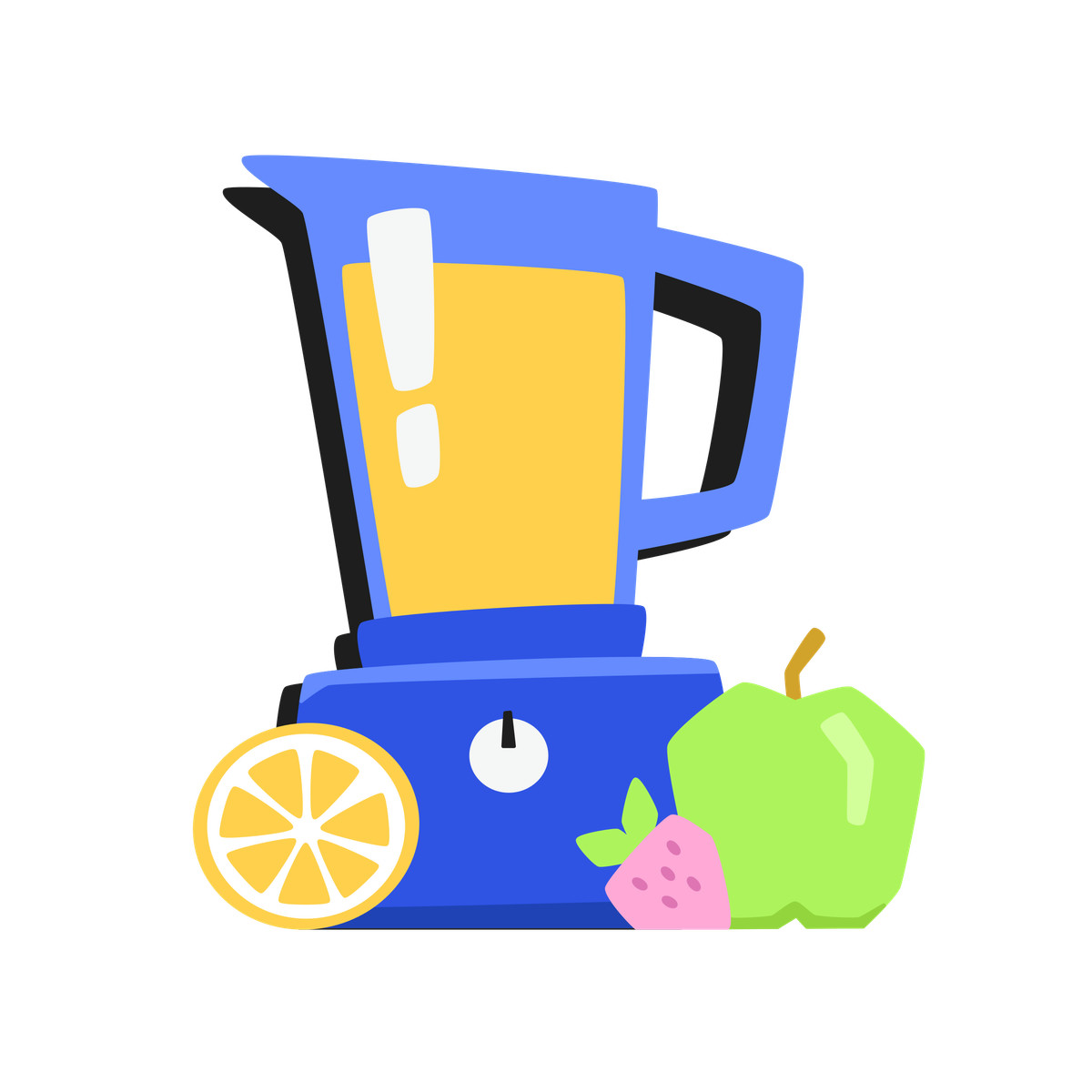 Fruit smoothie in a blender-Illustration im Bouncy-Stil als Download PNG, SVG