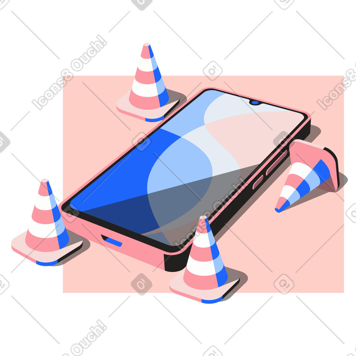 Illustration Application mobile en construction dans le style Editorial à télécharger aux formats PNG, SVG
