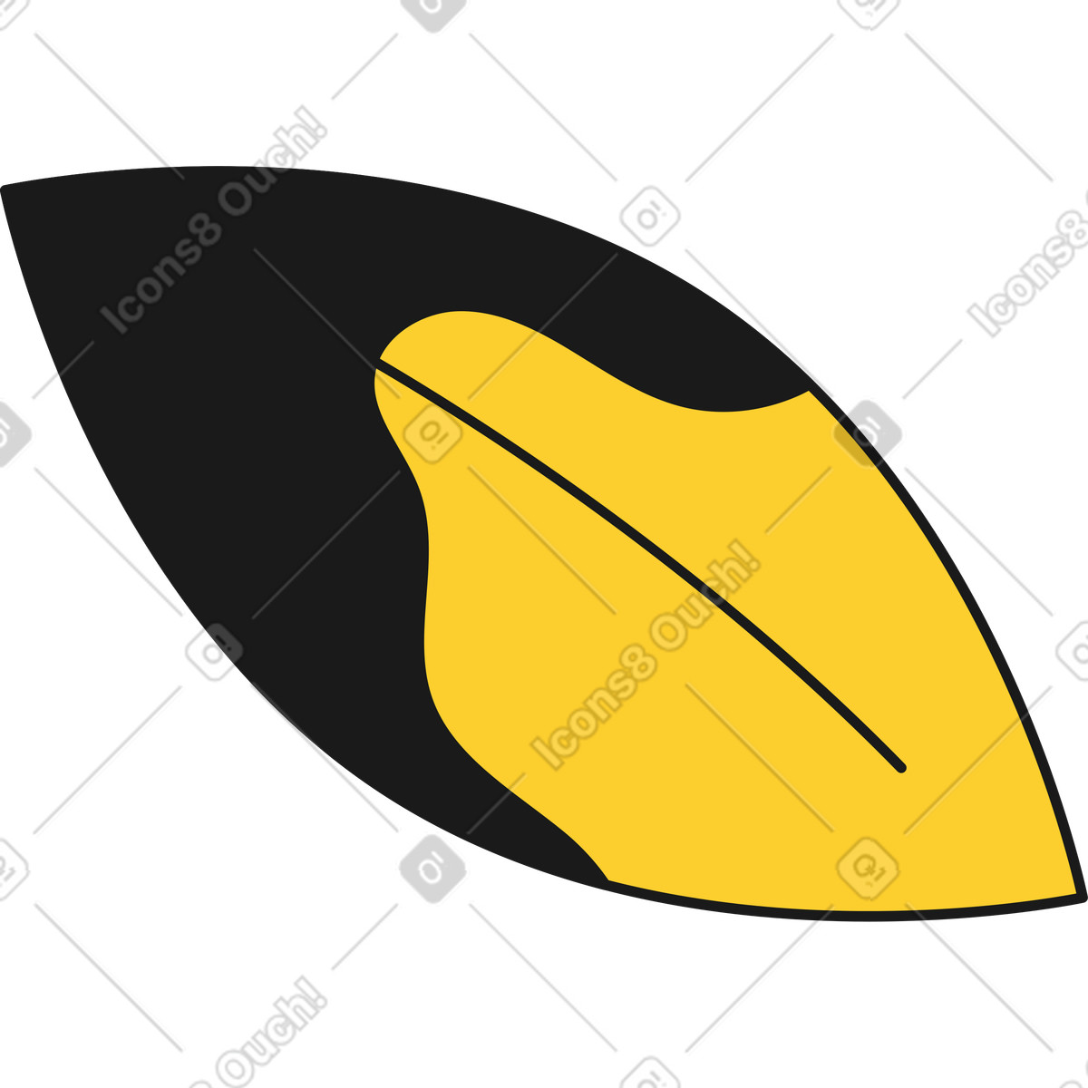 Pflanzenblatt-Illustration im Taxi-Stil als Download in PNG, SVG