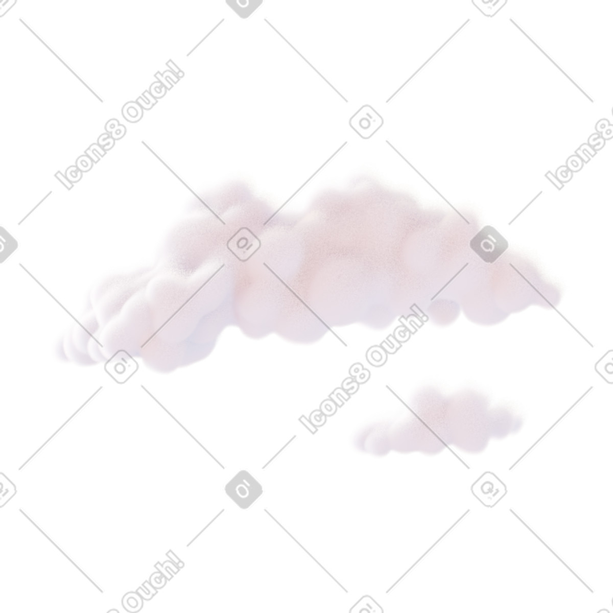 Illustration Gros et petits nuages dans le style 3D Airy à télécharger aux formats PNG, SVG
