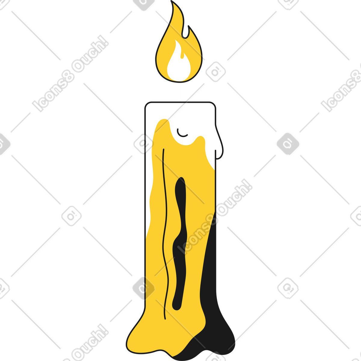 Narrow candle illustration in Taxi style download in PNG, SVG