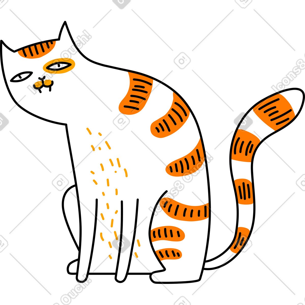 Иллюстрация Сидящий кот в стиле Purr — скачать в форматах PNG, SVG