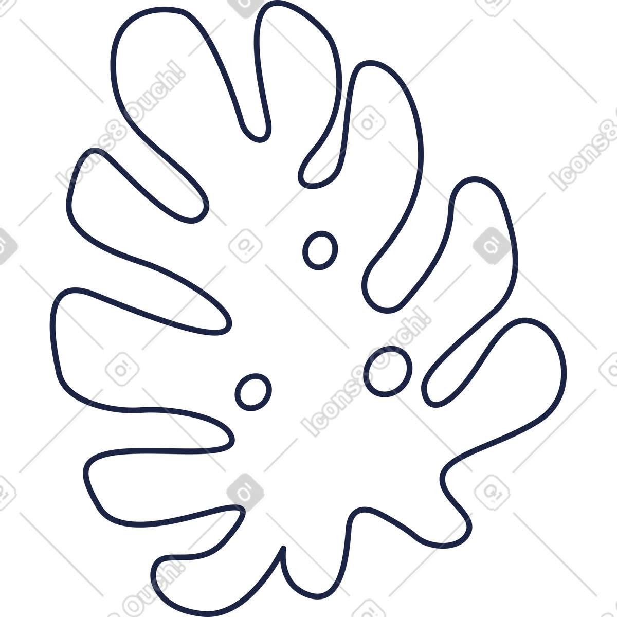 Ilustración Hoja de palma en estilo Urban Line a descargar en PNG y SVG