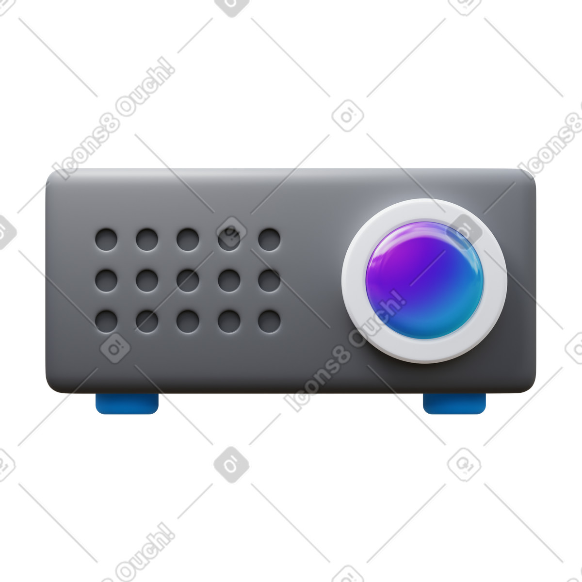 下载 3D Fluency 风格的 Video projector 插画，支持 PNG、SVG 格式