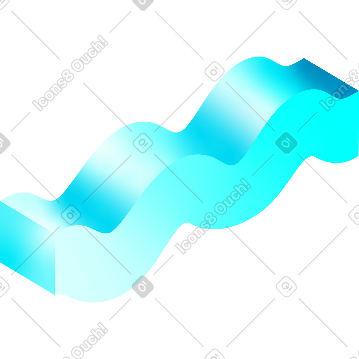Illustration Ligne ondulée volumétrique dans le style Glare à télécharger aux formats PNG, SVG