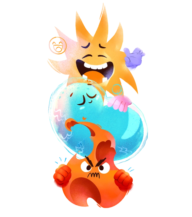 A heart surrounded by flames - Mood style illustration