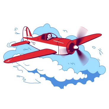 A vintage airplane soaring through the clouds, inspired by the dreams of its pilot.