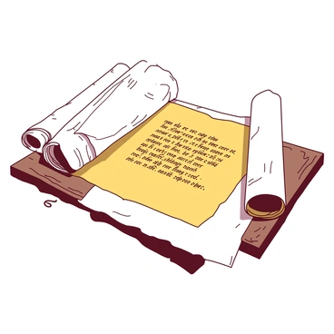 A duotone collection of aged scrolls lies on a wooden table, showcasing intricate details of their worn, textured surfaces. The scrolls are elegantly unwrapped, revealing a mix of white and yellow hues. Among them, one particular scroll is unfurled, prominently displaying the carefully written Latin text of Seneca's writings. The text is penned in a graceful script, with faint ink markings adding to its ancient charm. Each scroll is tied with a delicate string, and the edges are slightly frayed, hinting at their historical significance.