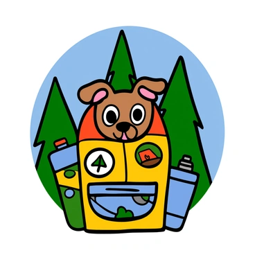 A small dog peeking out of a personalized backpack during a hiking adventure.