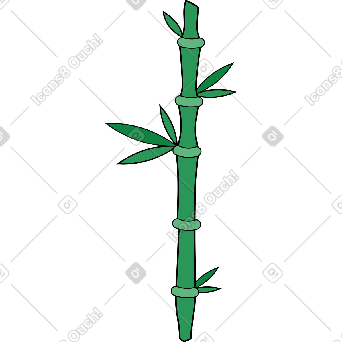 Ilustração de Bambu em no estilo Surr para baixar em PNG, SVG