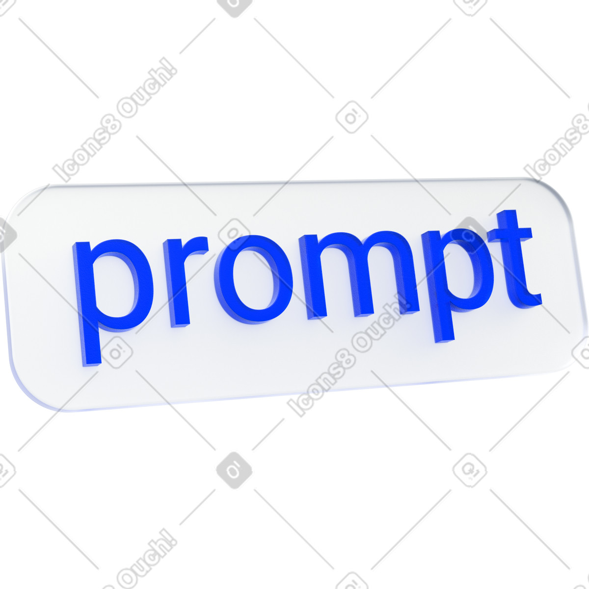 Etichetta di richiesta ai, elemento testo, design in vetro blu illustrazione stile 3D Enterprise scarica PNG, SVG