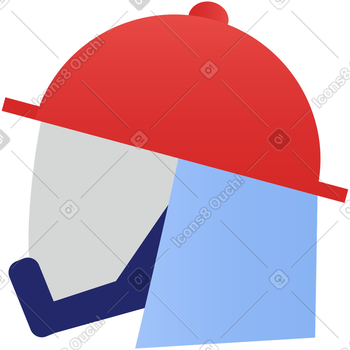 Feuerwehrmaske-Illustration im Clip-Stil als Download in PNG, SVG