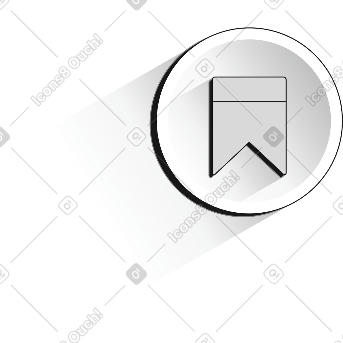 Ilustración Bookmark button for important content on digital platforms en estilo Futuristic a descargar en PNG y SVG