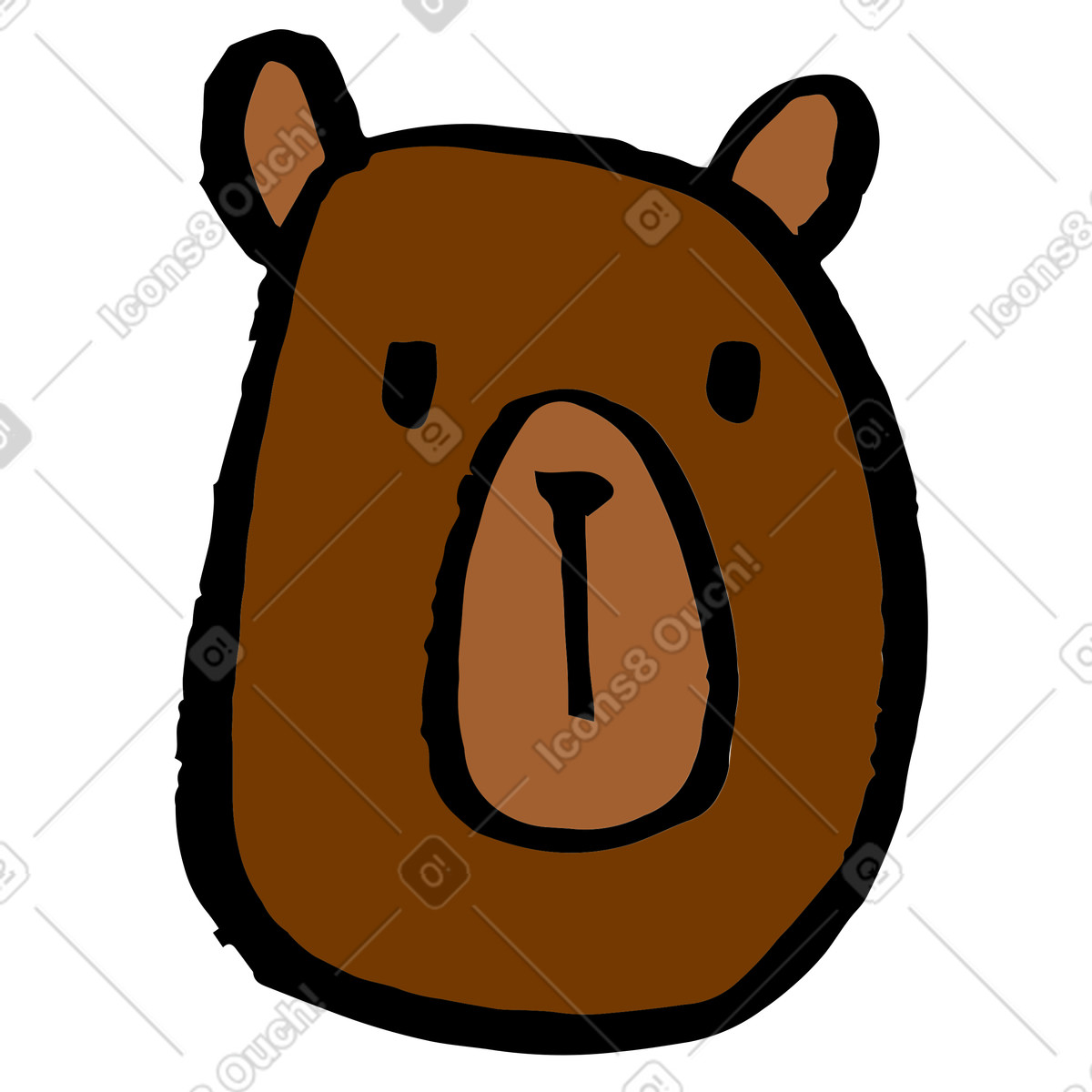 下载 Scandi 风格的 熊头 插画，支持 PNG、SVG 格式