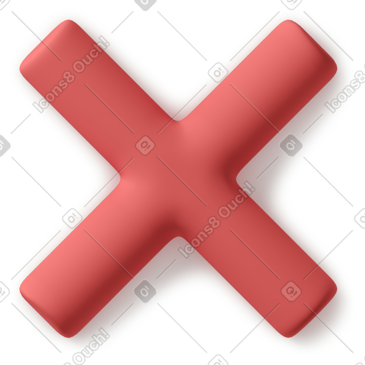 Red cancel icon-Illustration im 3D Business-Stil als Download in PNG, SVG
