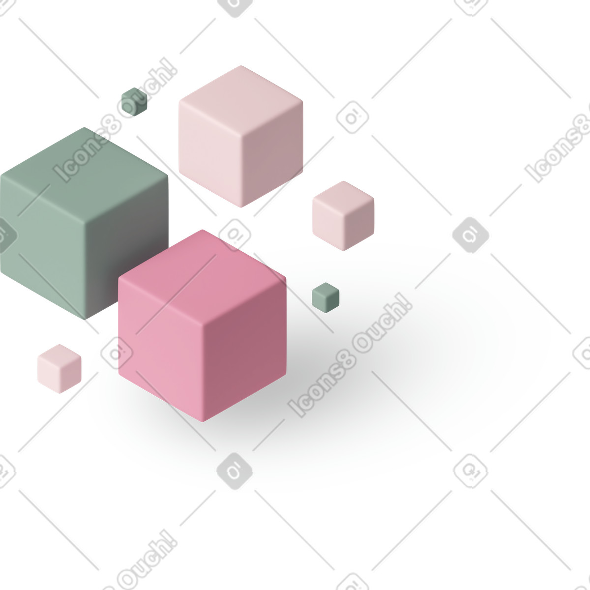 3D Casual life スタイルの Flying cubes のイラストをPNG、SVG形式でダウンロード