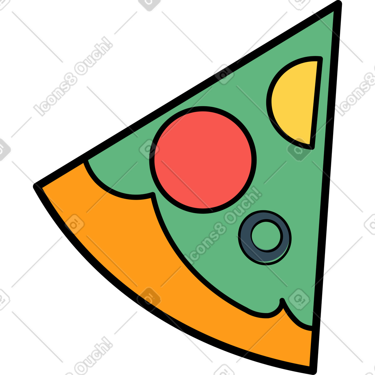 Illustration Part de pizza dans le style Surr à télécharger aux formats PNG, SVG