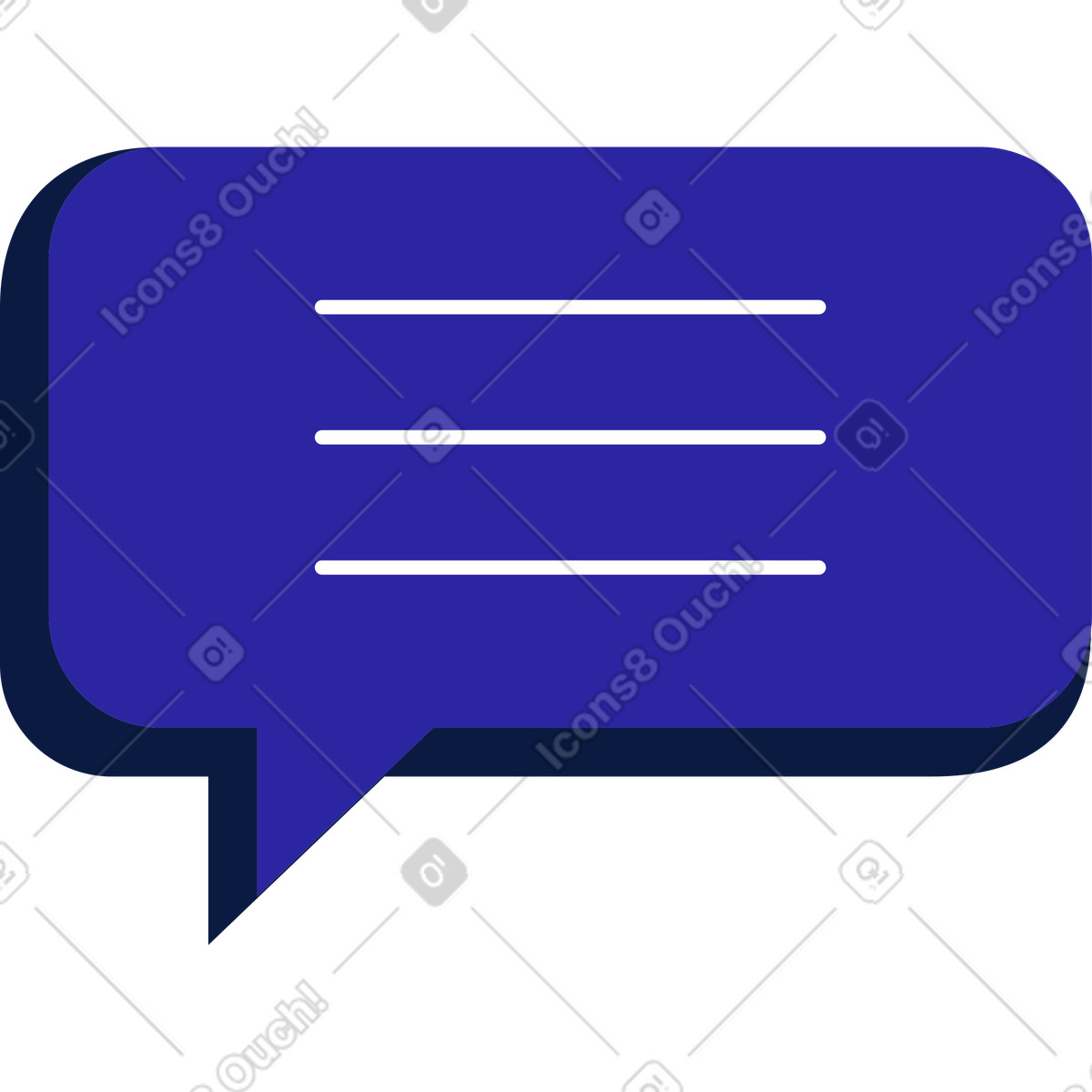Blue speech bubble with three line illustration in Space style download in PNG, SVG