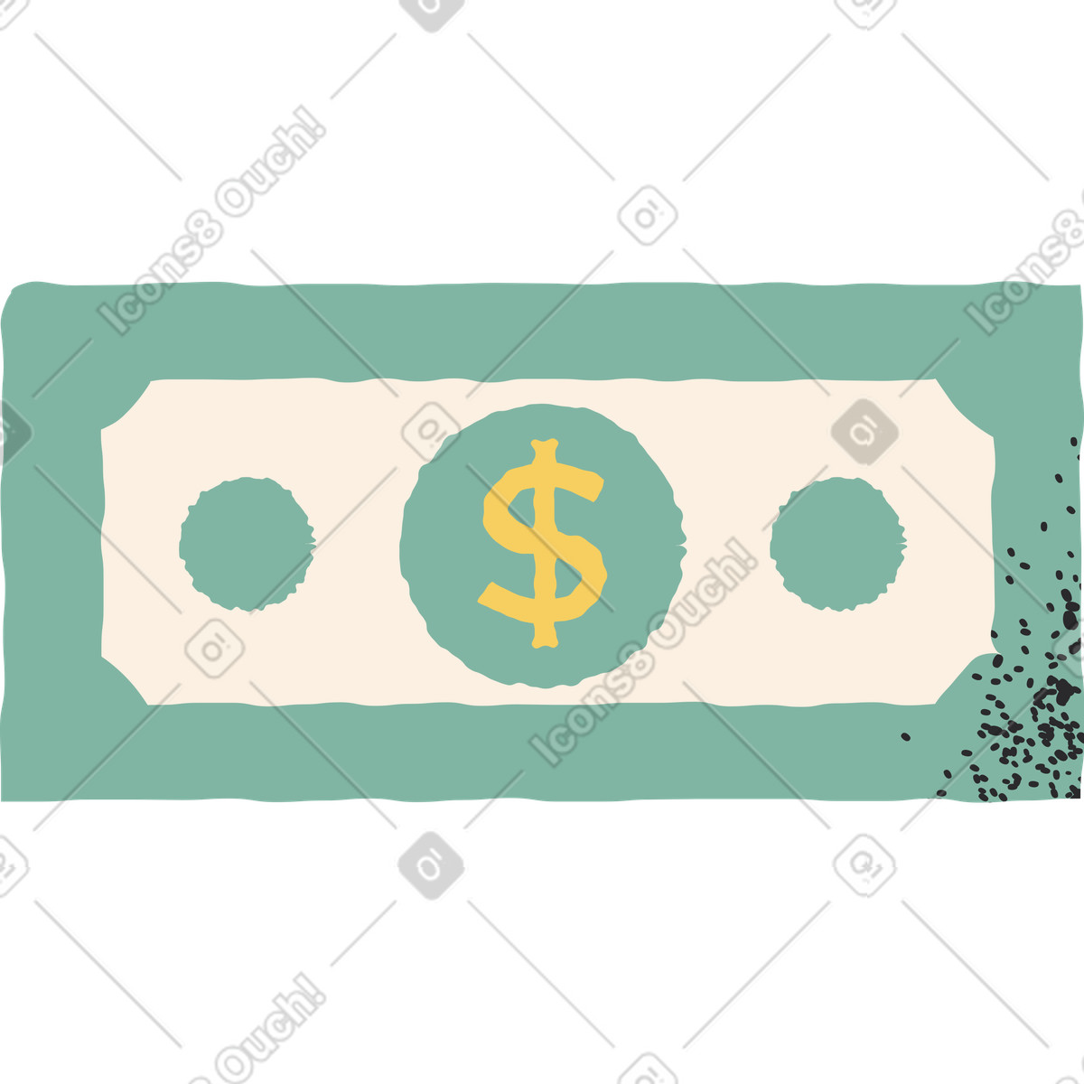 Banconota illustrazione in stile Pablo scarica in PNG, SVG