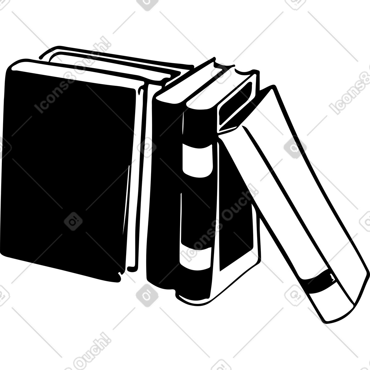 Books stack illustration showcasing a collection of clipart images in PNG SVG