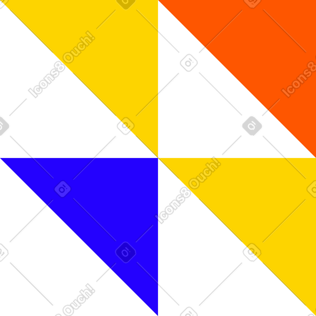 Four triangles illustration in Framework style download in PNG, SVG