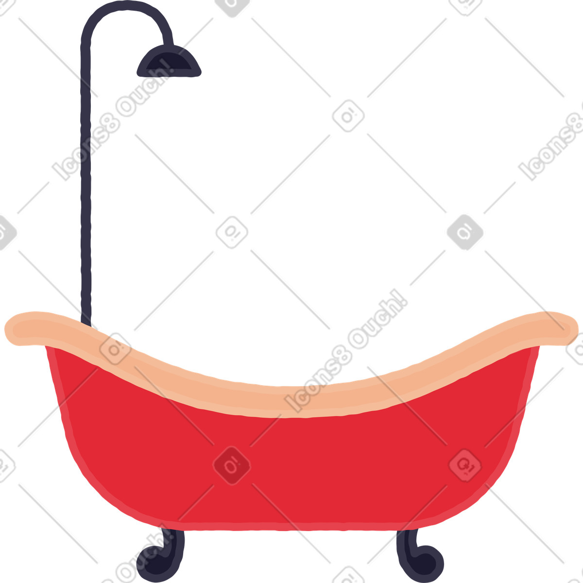 Illustration Salle de bains dans le style Stripy à télécharger aux formats PNG, SVG
