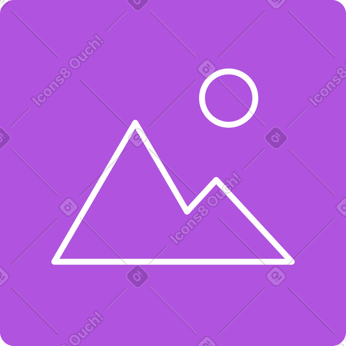Purple square with picture icon illustration in Grapy style download in PNG, SVG