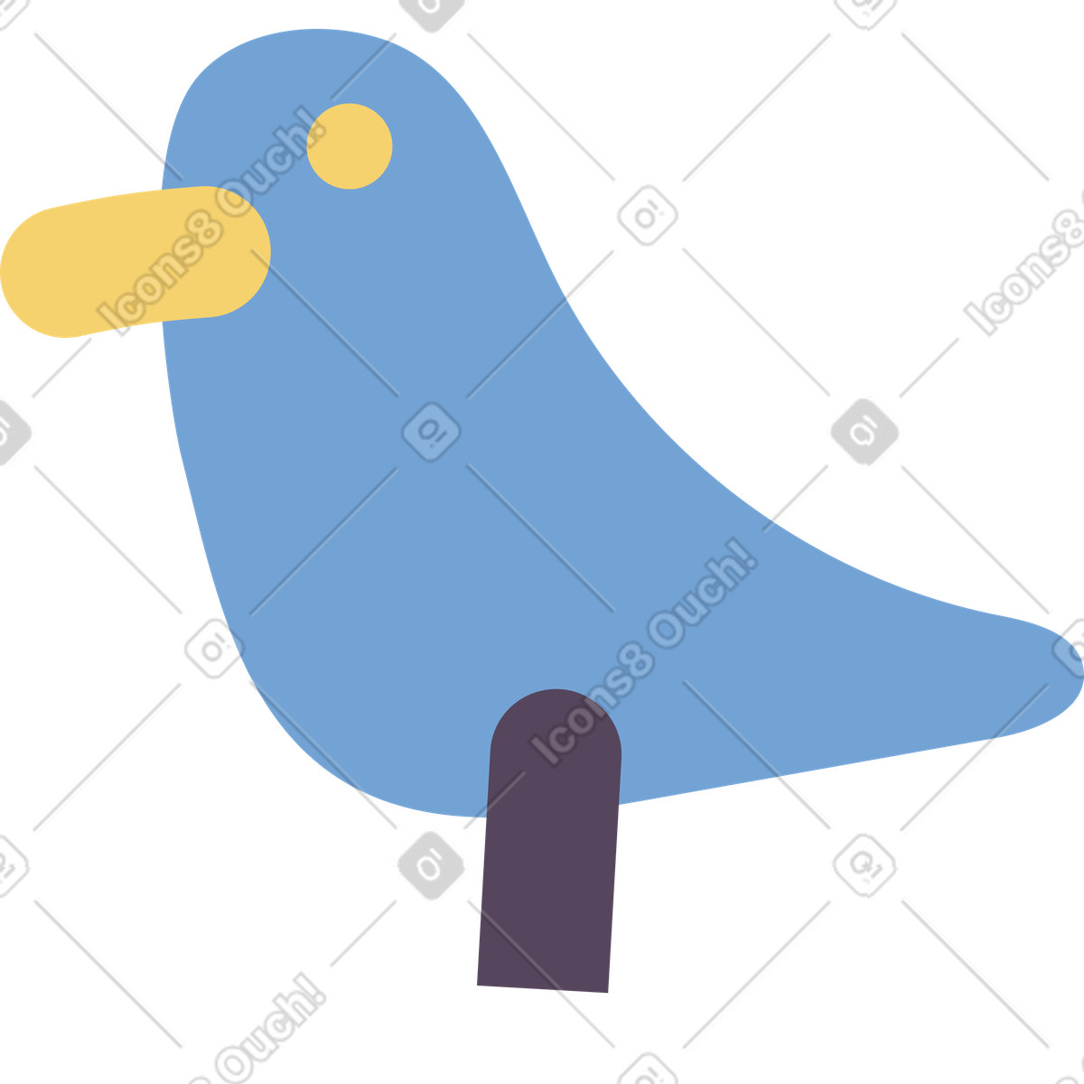 下载 Pluto 风格的 蓝鸟 插画，支持 PNG、SVG 格式