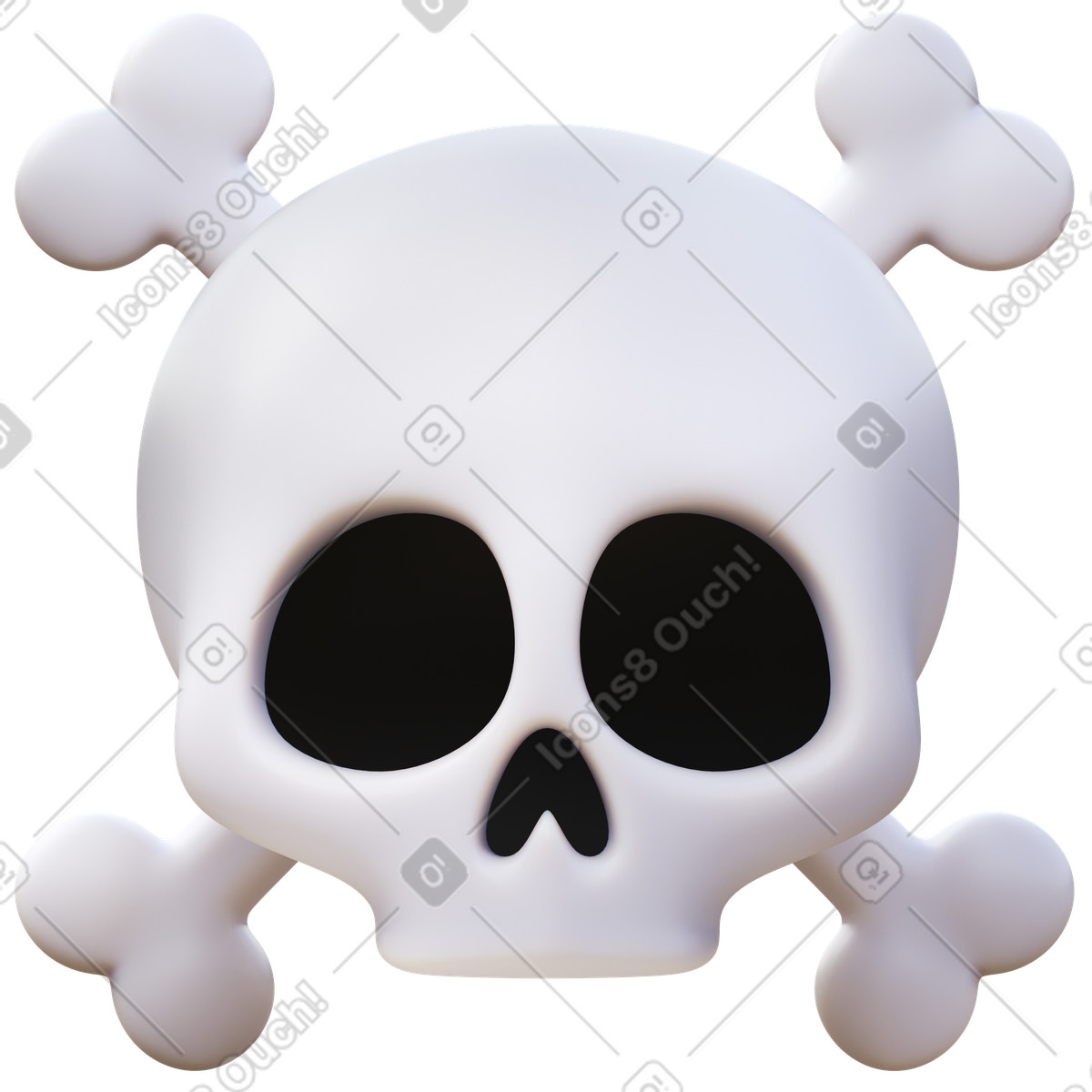 Illustration Skull and crossbones dans le style 3D Fluency à télécharger aux formats PNG, SVG
