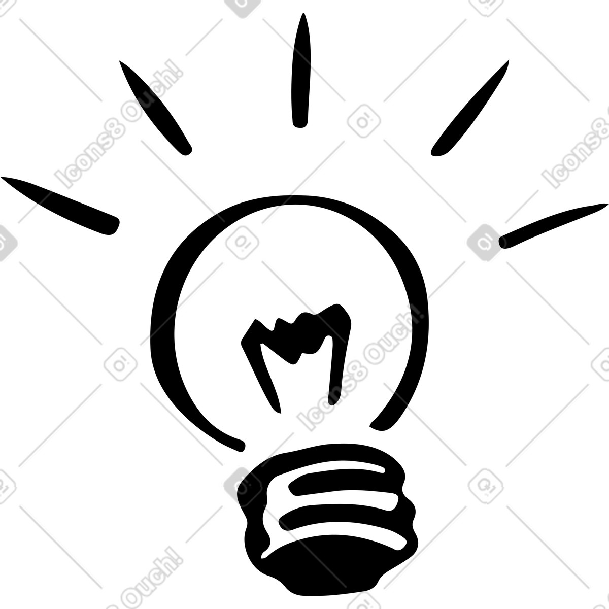 Glowing light bulb illustration in Line style download in PNG, SVG