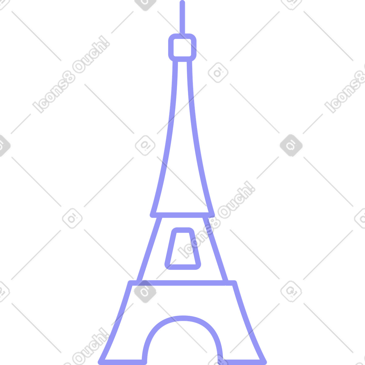 Eiffel tower illustration in PNG, SVG
