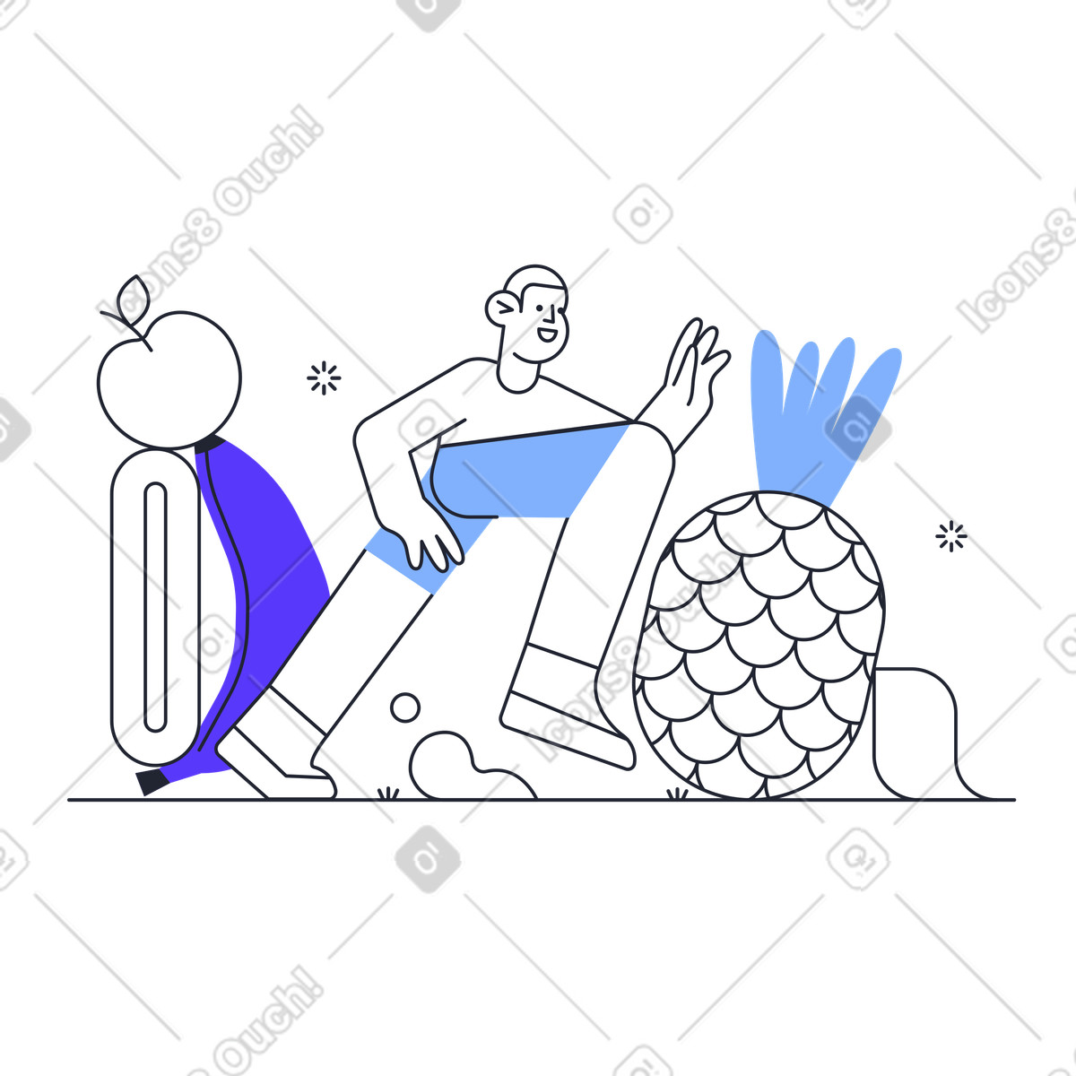 Vita sana illustrazione in stile Pablita scarica in PNG, SVG