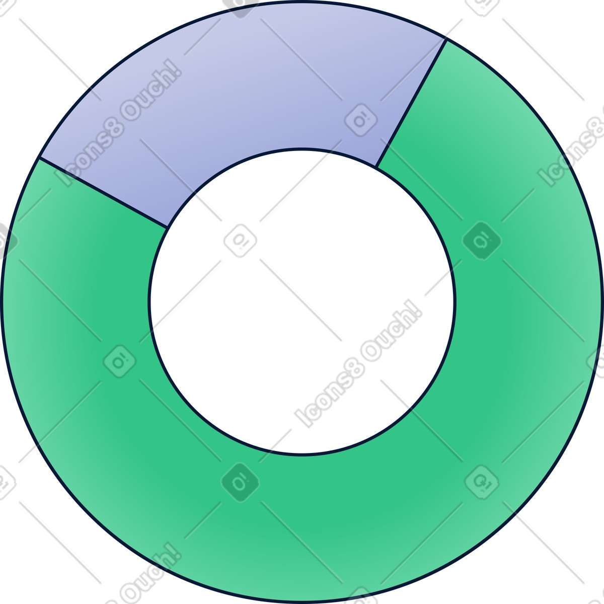 Donut chart illustration in PNG, SVG