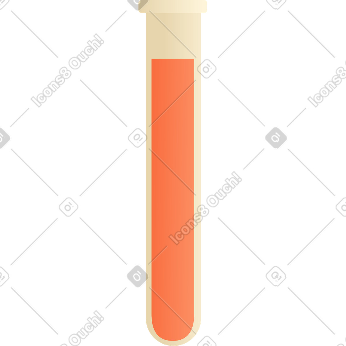 Test tube with an orange substance illustration in Silky style download in PNG, SVG